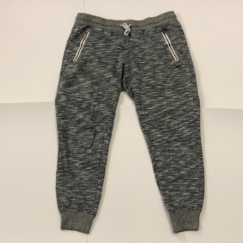 Roots M Sweatpants Jogger Zipper Pocket Elastic Waistband Drawstrings Excellent